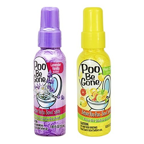 Treasue Isle Set of 2 Poo Be Gone Toilet Spray 1.85oz - Before You Go Toilet Bathroom Deodorizer - Features Fresh Citrus Scent and Lavender Scent! - B07FT817JT